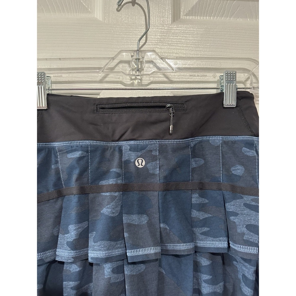 Lululemon Pace Setter Skirt Heathered Texture Lotus Camo Oil Slick Blue Sz‎ 6 - Picture 5 of 7